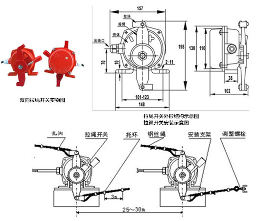 拉繩開關(guān)，外形結(jié)構(gòu)及安裝圖.jpg